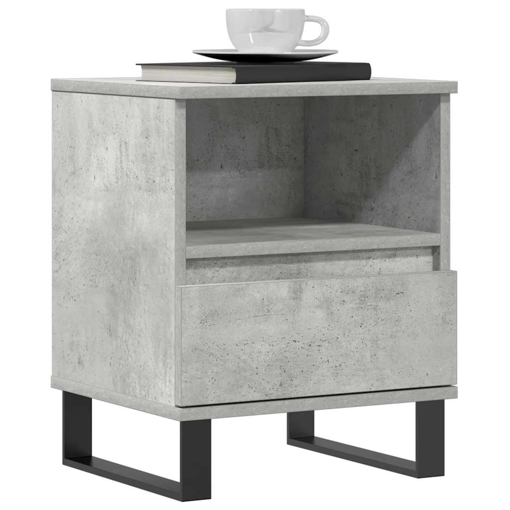 Nachttische 2 Stk. Betongrau 40x35x50 cm Holzwerkstoff